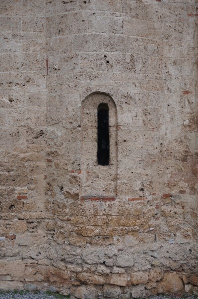 Cleft window in a stone wall